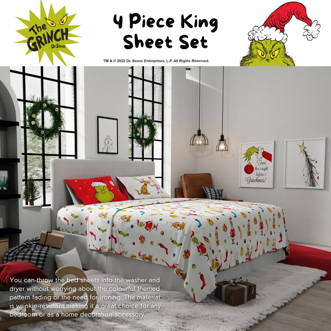 Franco Grinch pillowcase detail with seam and print clarity for lasting use