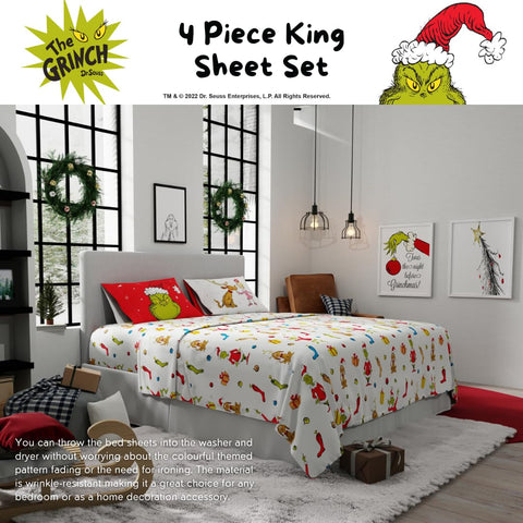 Franco Grinch pillowcase detail with seam and print clarity for lasting use