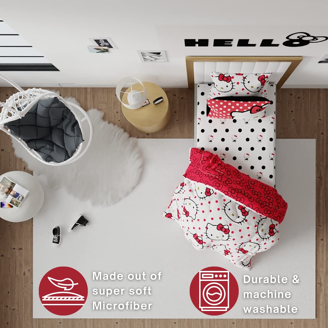 Franco Hello Kitty styled on a twin bed in a kid's room for playful bedroom styling