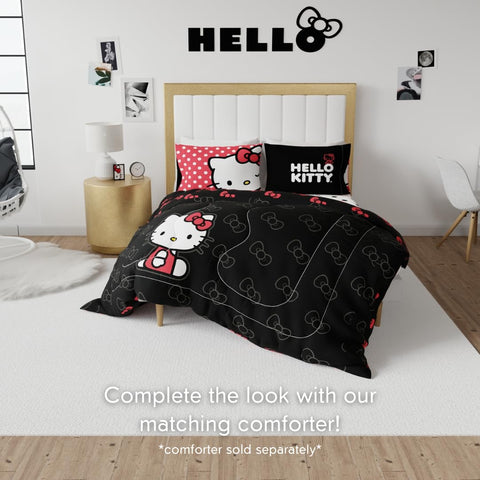 Franco Hello Kitty bedroom lifestyle with made bed, shows cozy, playful room refresh