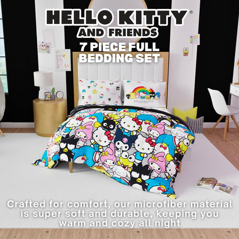 Franco Hello Kitty comforter reverse striped design offering a refined alternate look
