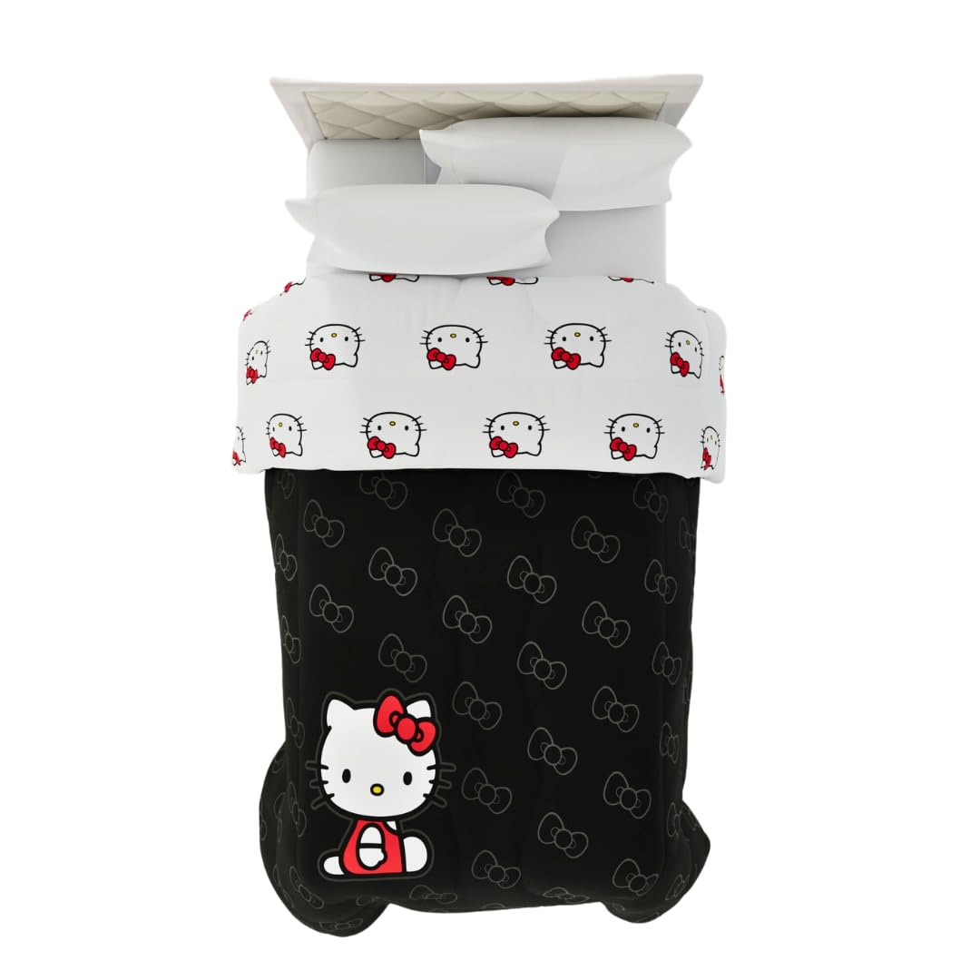 Franco Hello Kitty front view showing elegant black side and neat drape for polished decor