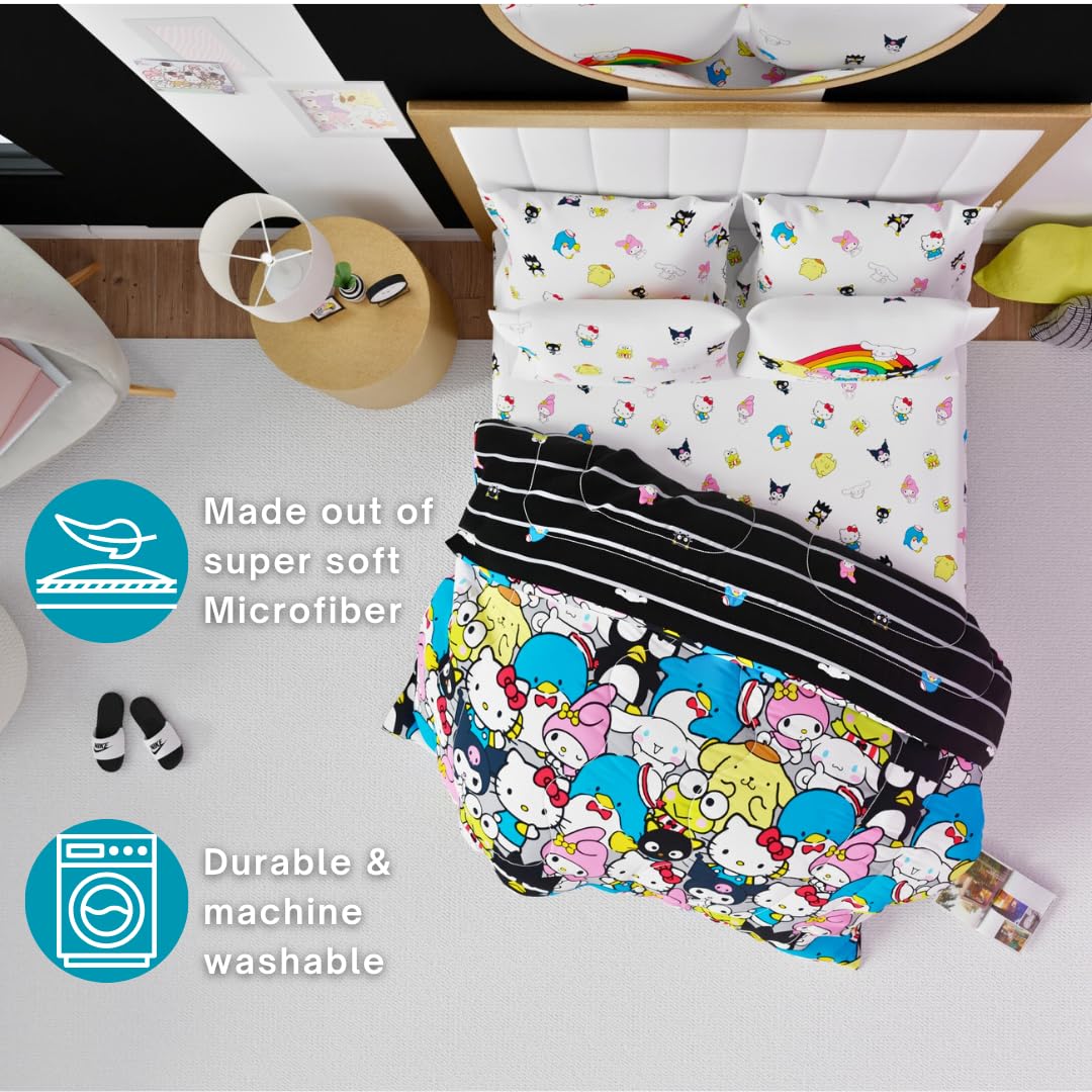 Franco Hello Kitty pillowcase and sham arrangement demonstrating layered styling benefit