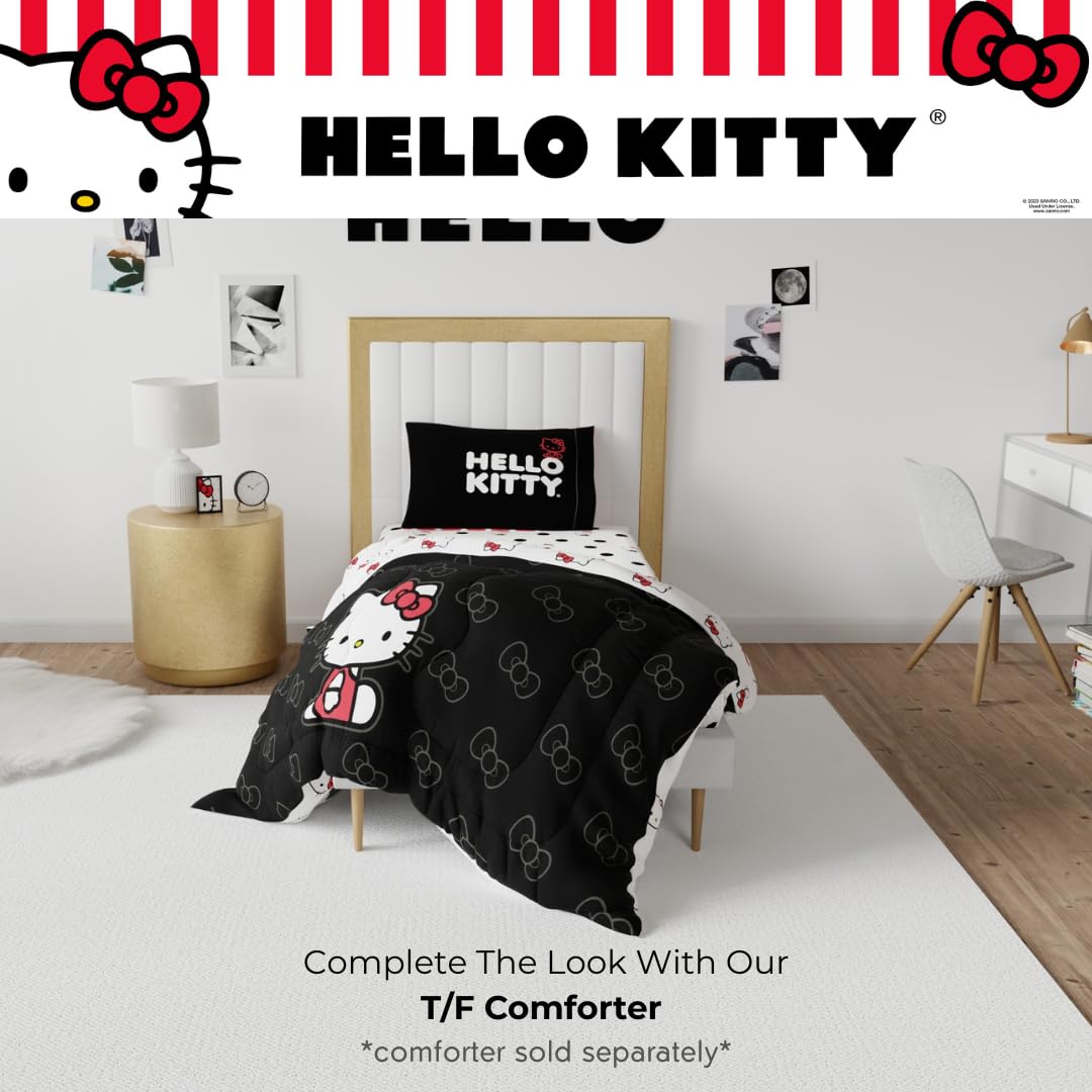 Franco Hello Kitty twin bed scale showing accurate size fit