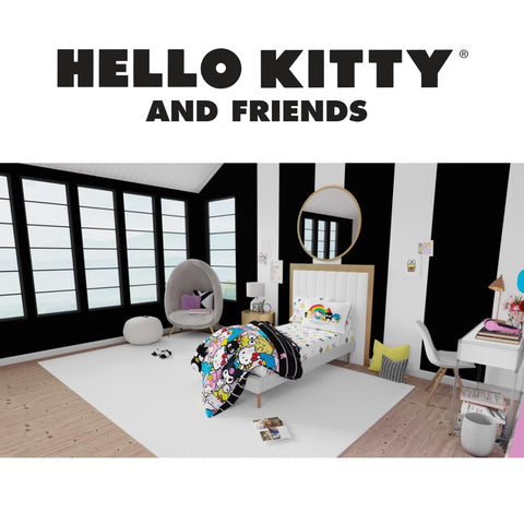 Franco Hello Kitty twin bed size comparison showing fit and scale
