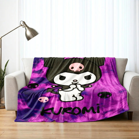 Franco Kuromi blanket front view showing full purple design and generous size for impact