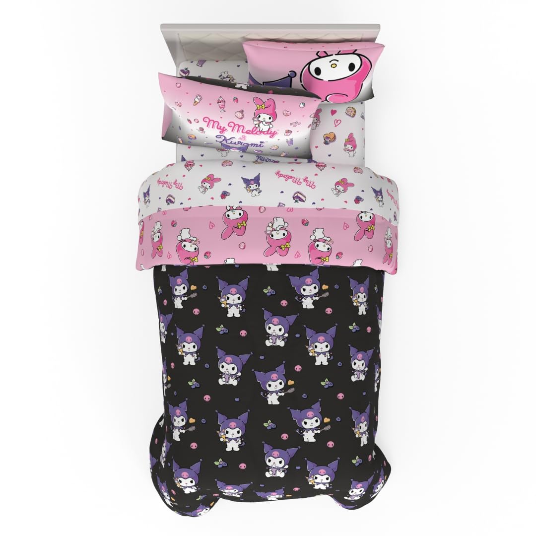 Franco Kuromi front comforter on bed showing bold black design and energetic style