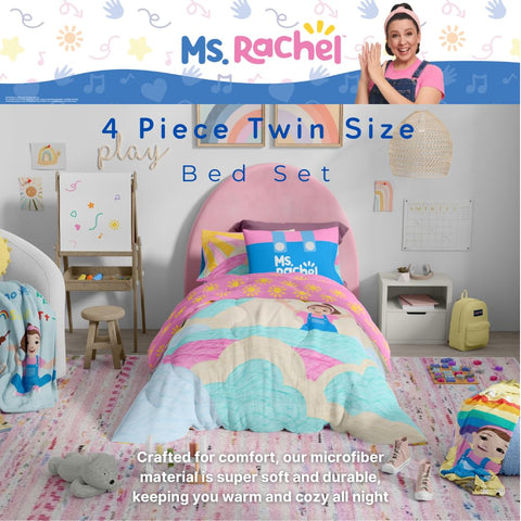 Franco Ms. Rachel pillowcase close-up with character print providing cozy, familiar comfort