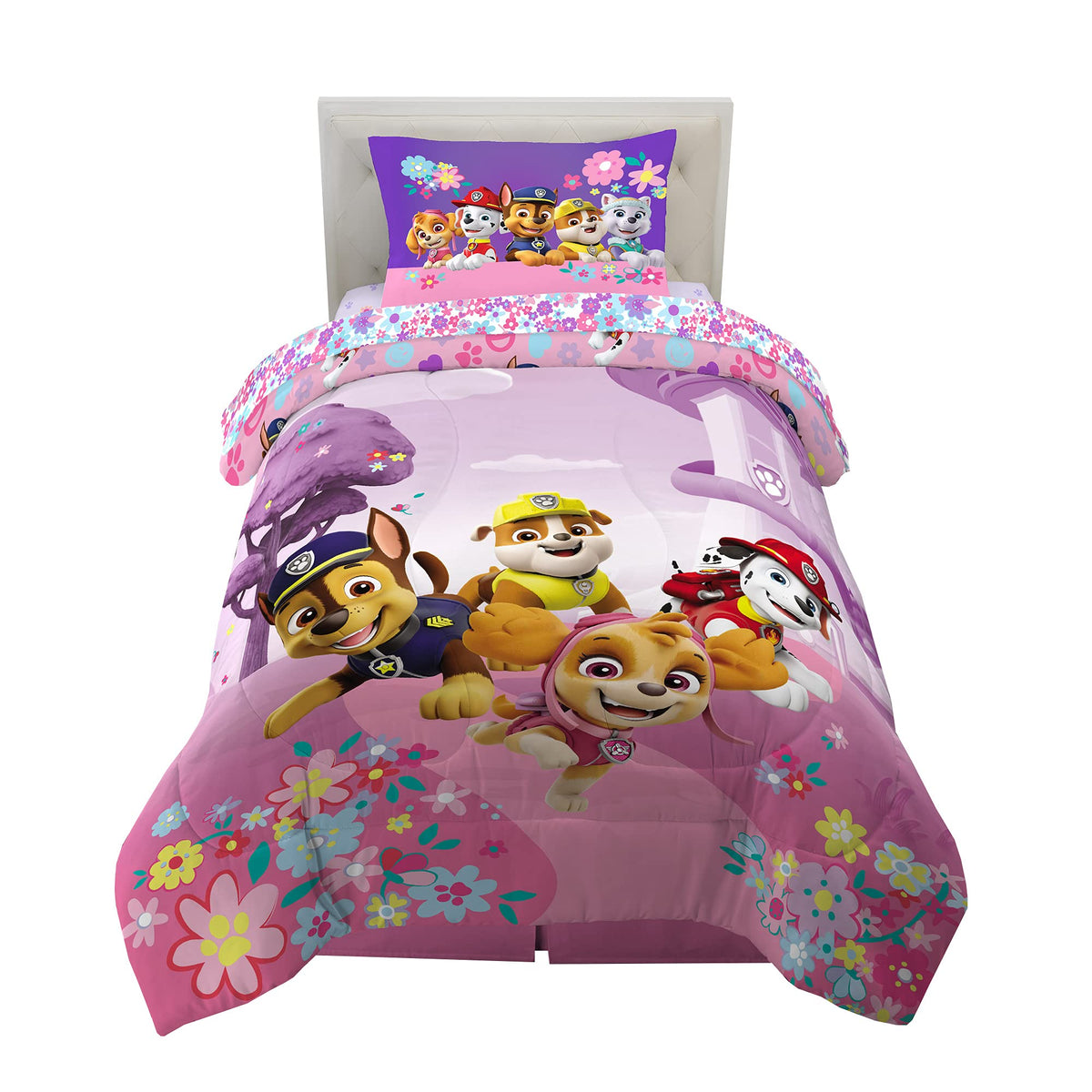 Franco Paw Patrol comforter front with pups bright colors and cozy feel