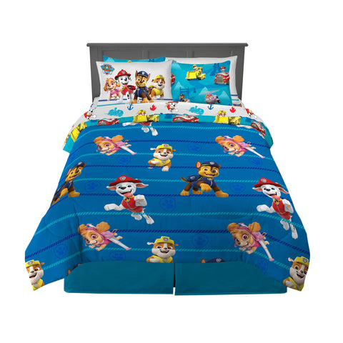 Franco Paw Patrol full set front display showing comforter and shams for fun bedroom styling
