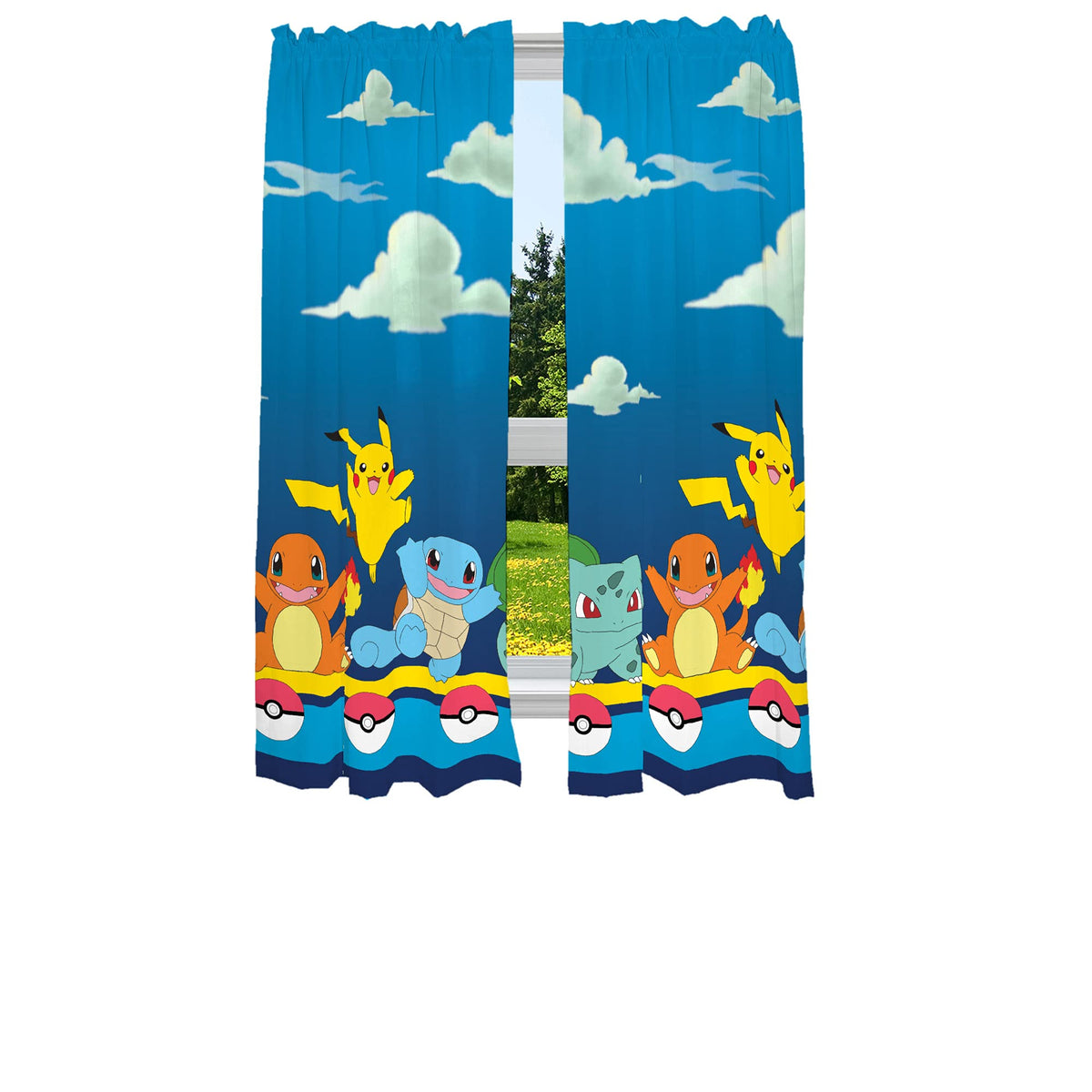 Franco front view of Pokémon drape packaging showing characters and colors