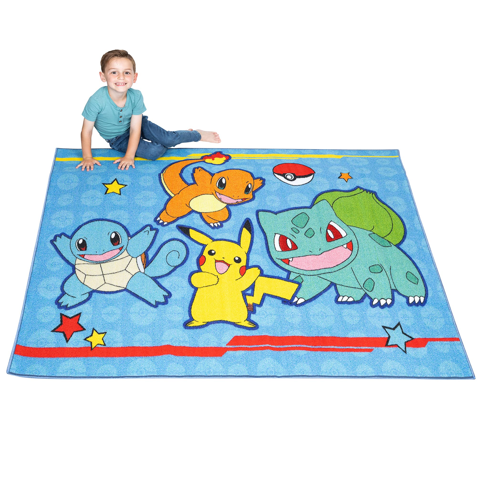 Franco Pokémon rug full view showing colorful characters and room benefit