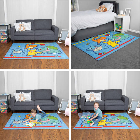 Franco rug next to toys for size comparison and clear floor coverage