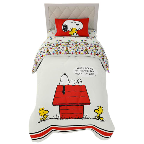 Franco Snoopy comforter front view showing bold character print and cozy look