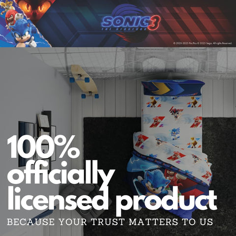 Franco Sonic product label showing official licensing for authentic character art