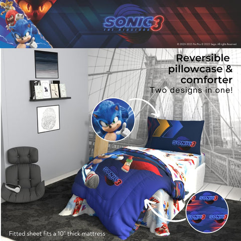 Franco Sonic comforter on twin bed showing fit and scale in room