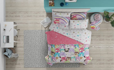 Franco Squishmallows fitted sheet elastic corner close-up for secure fit