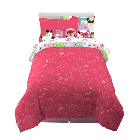Franco Squishmallows reversible comforter close-up displaying dual-side design and easy styling