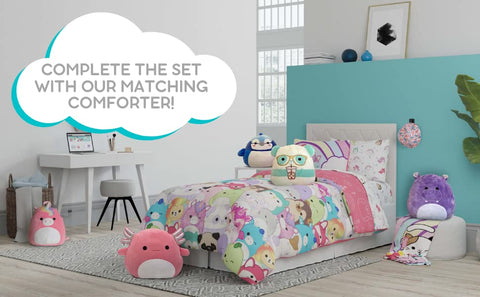 Franco Squishmallows full bed comparison demonstrating correct fit