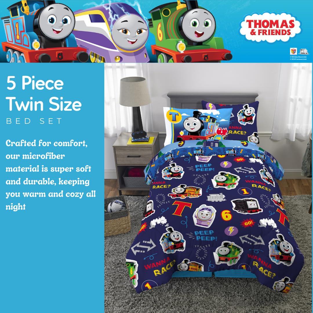 Franco pillowcase detail highlighting Thomas imagery and smooth fabric comfort for bedtime