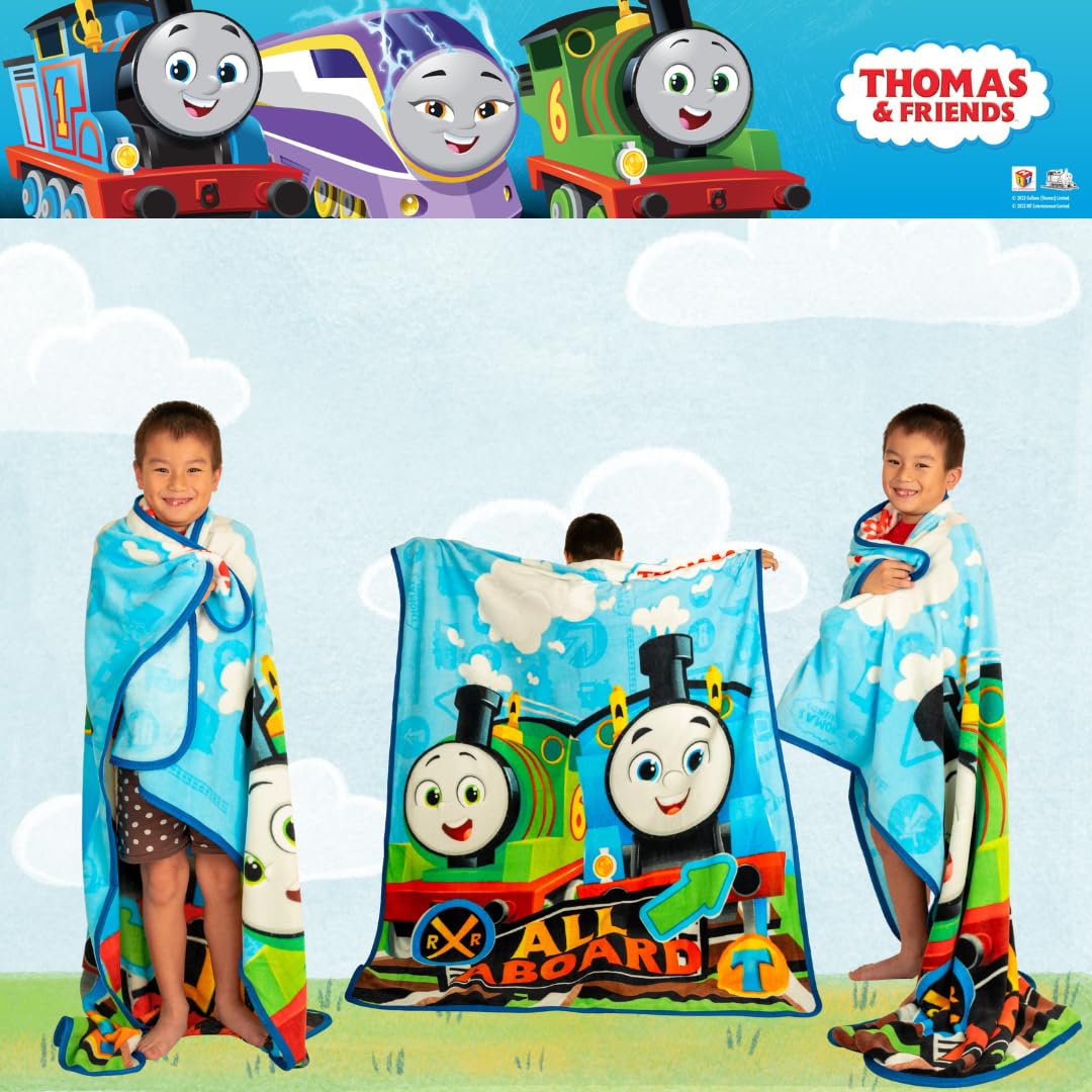 Franco Thomas throw beside child to show 46 by 60 inch size and fit