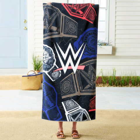 Franco WWE front view showing full towel graphics and bold logo for fan appeal