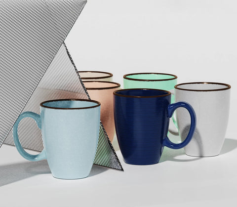 Francois et Mimi colorful row of cups offering coordinated serving options