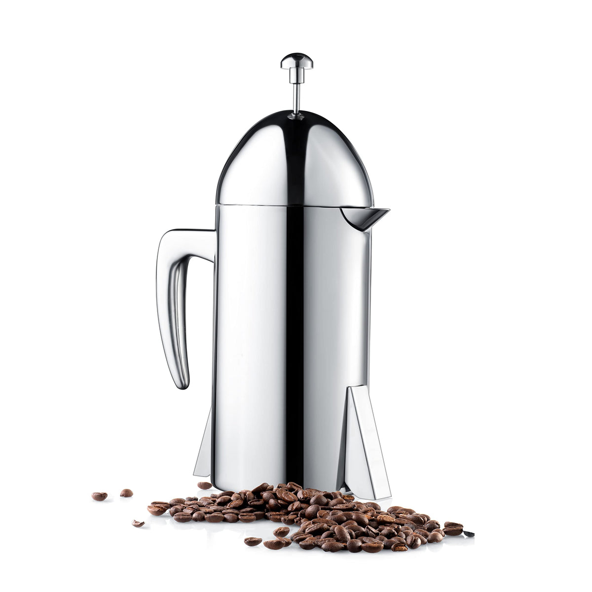 Francois et Mimi front view showing retro stainless steel press and gift-ready box, stylish gift