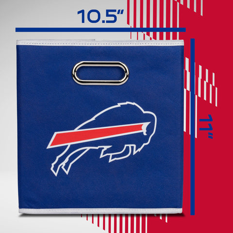 Franklin Sports Buffalo Bills installed in cube shelf showing space-saving benefit