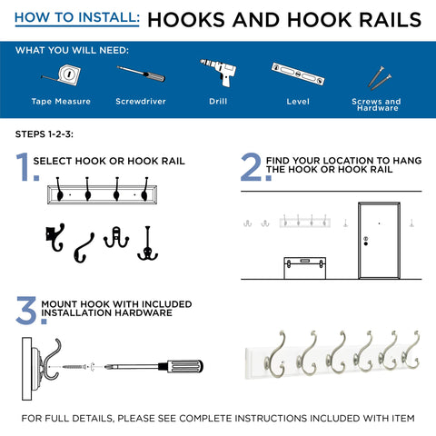 Franklin Brass close-up of heavy-duty hook detail and durable white finish benefit