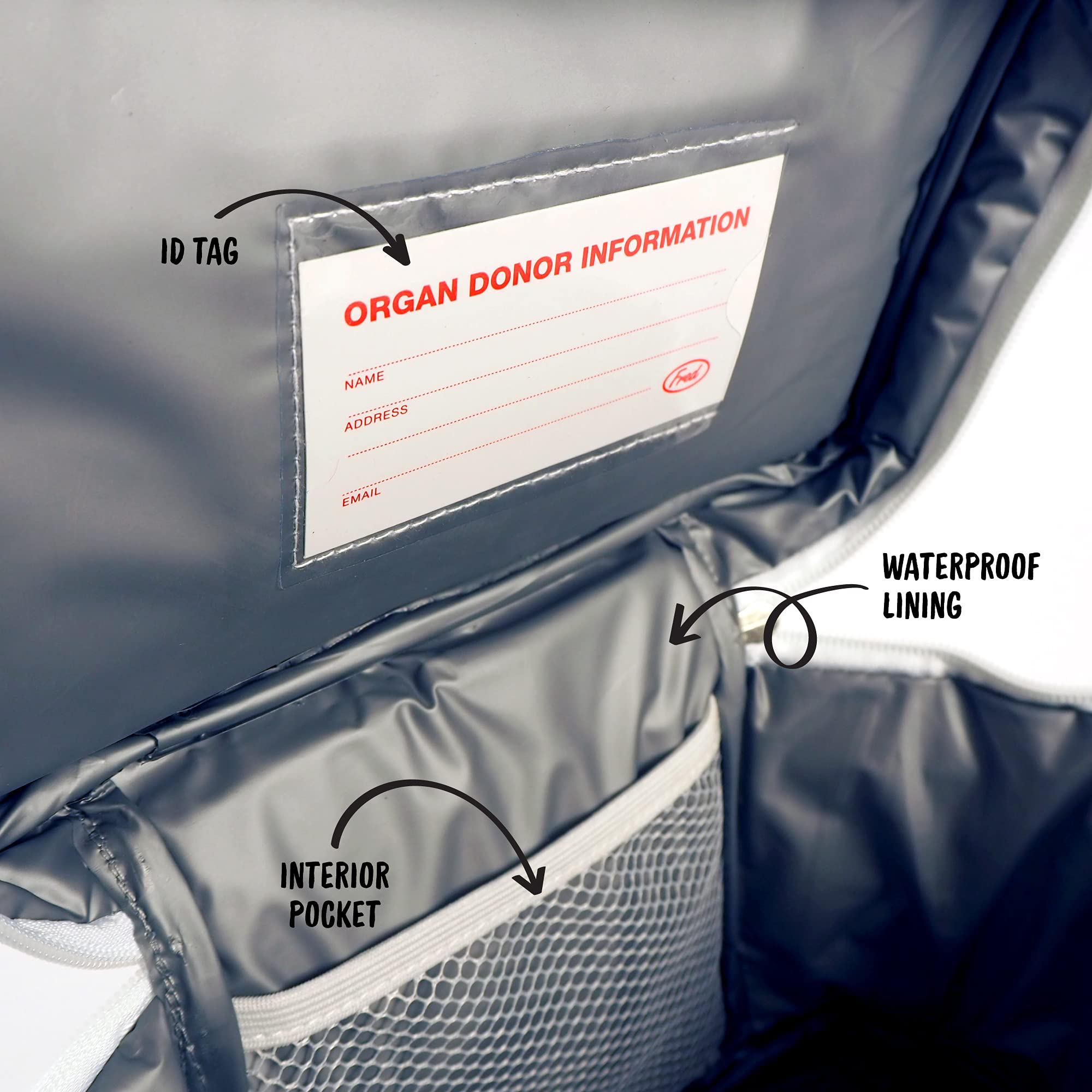 Fred & Friends waterproof lining close-up preventing leaks and stains