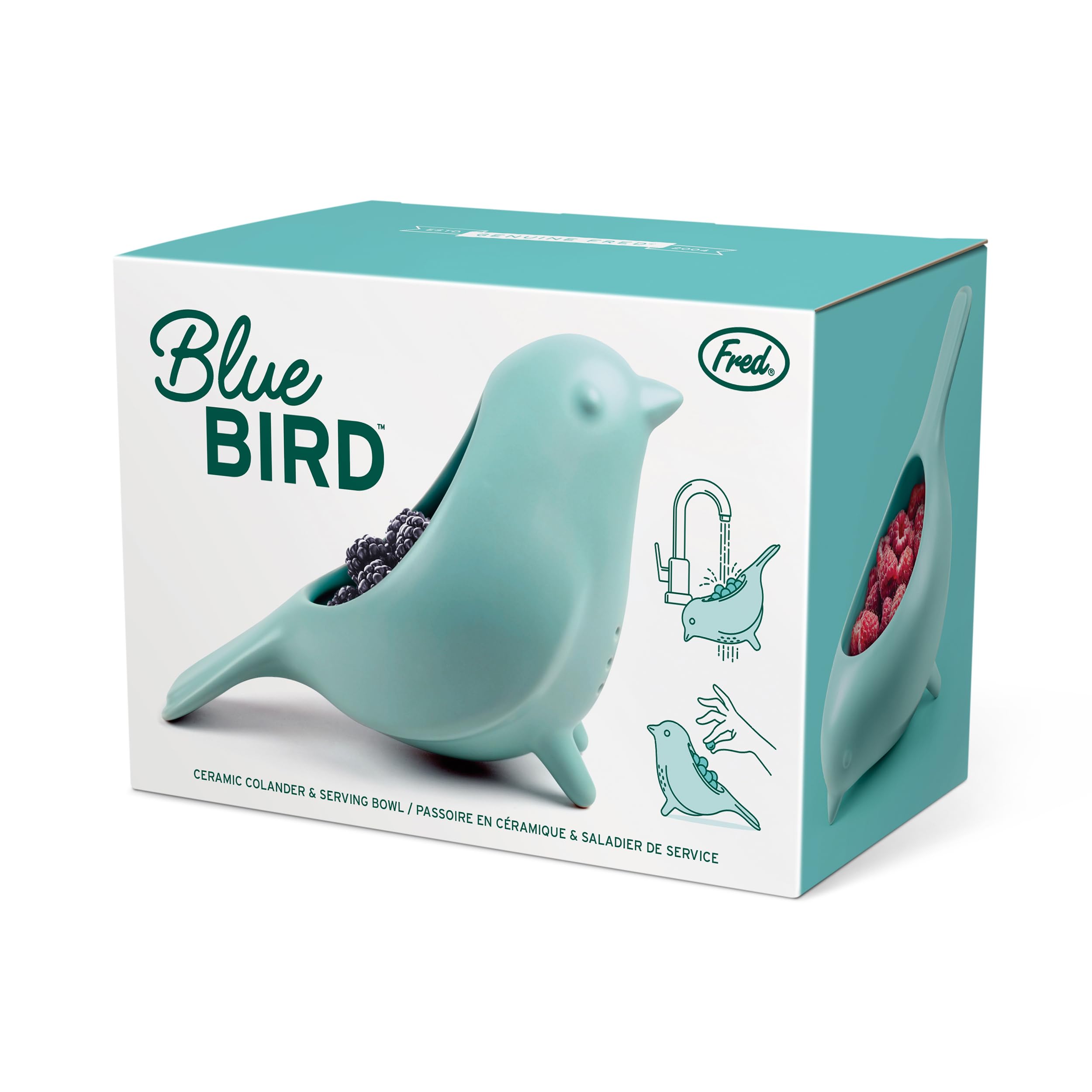 Fred & Friends Blue Bird on a breakfast table for charming presentation