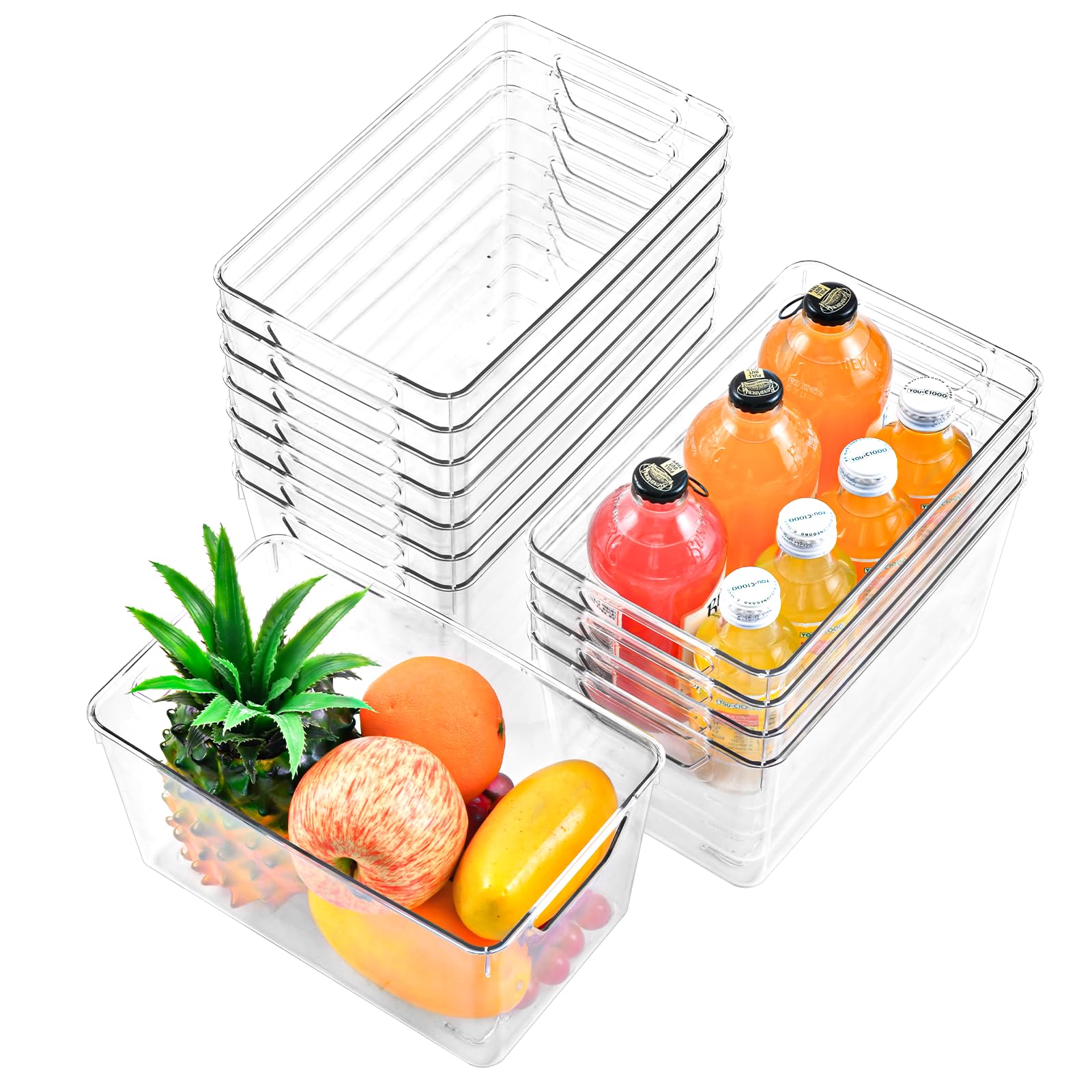 Freebat front packaging showing 12 clear bins and stackability benefit