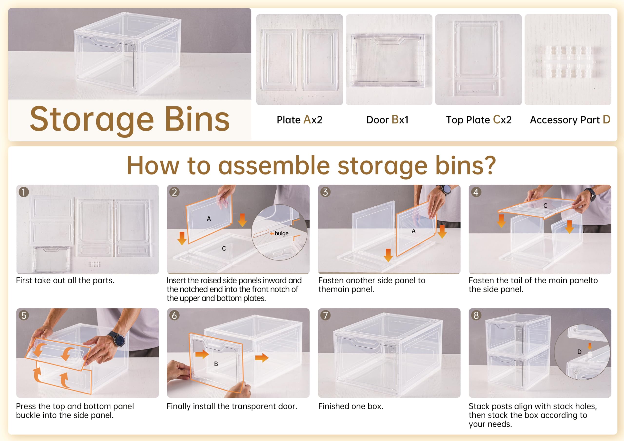 Freebat single bin front view highlighting clear visibility and capacity