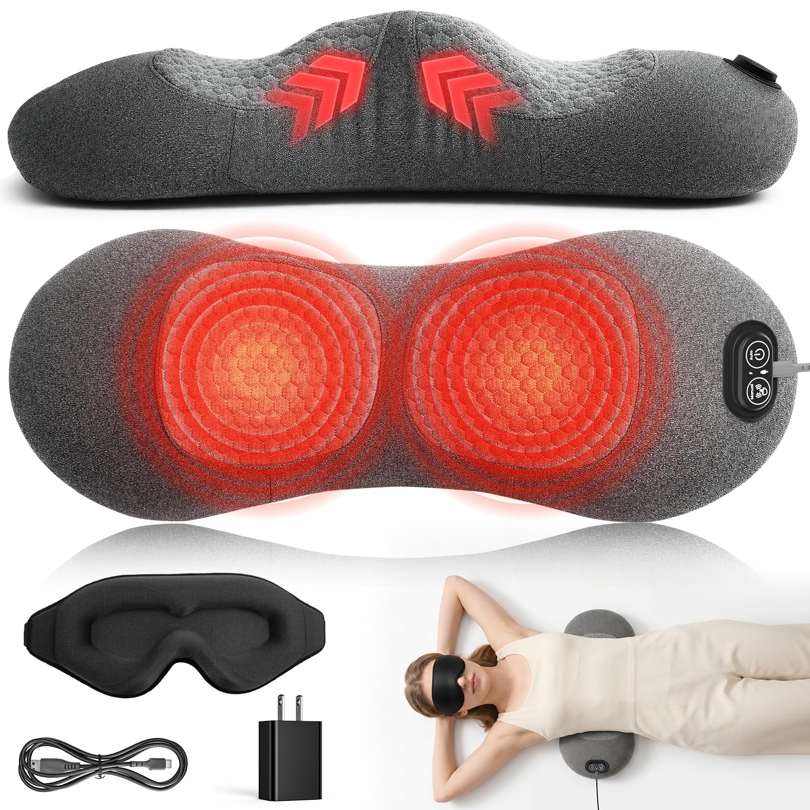 Freebody front view of lumbar cushion showing ergonomic shape and stable support