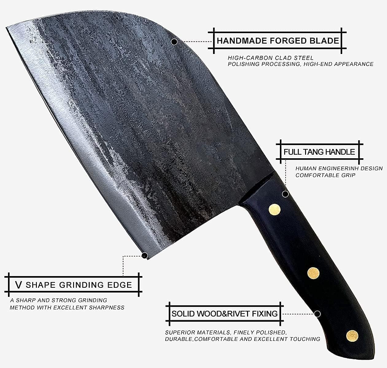 Freelander cleaver in use chopping meat for efficient prep