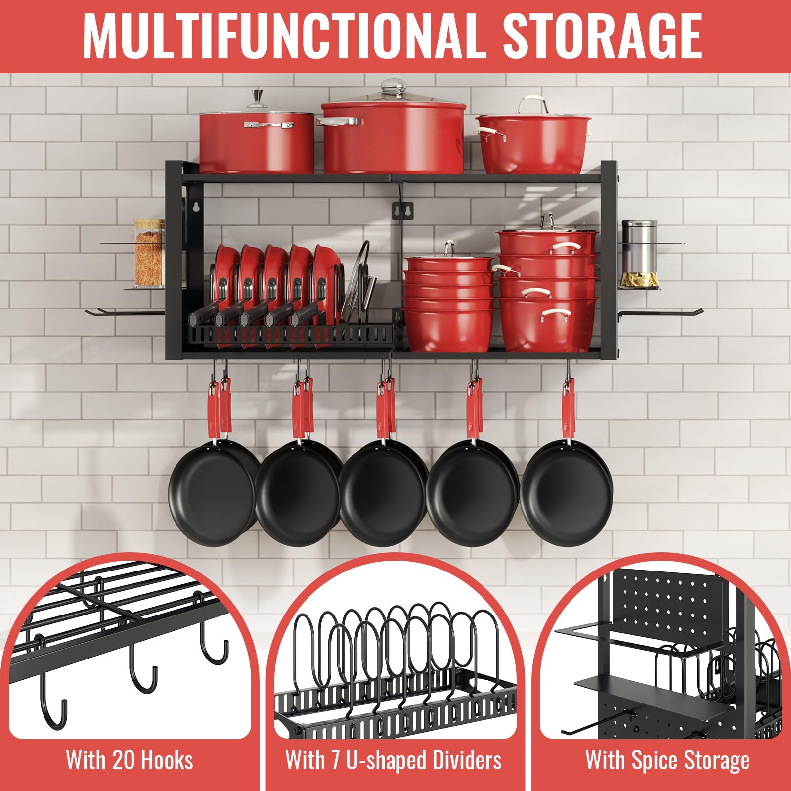 Freexployer detached pan organizer placed on countertop for flexible use