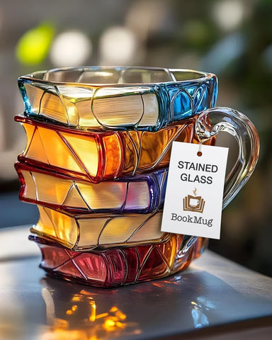 FREEZE2TRIM book mug front view showing sculpted book-stack design and collectible appeal