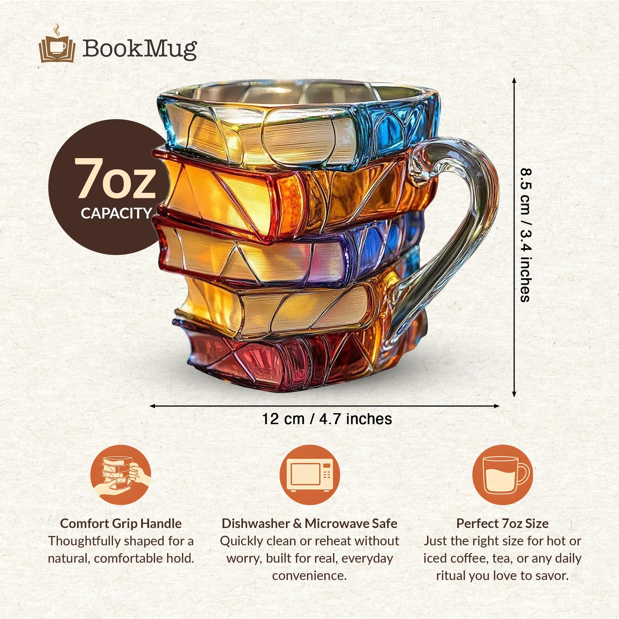 FREEZE2TRIM book mug side profile highlighting ergonomic handle and comfortable grip