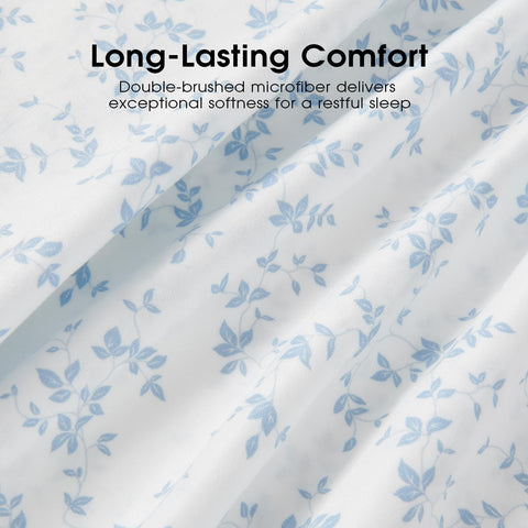 FreshCulture Lille detailed blue floral pattern close-up showcasing print clarity benefit