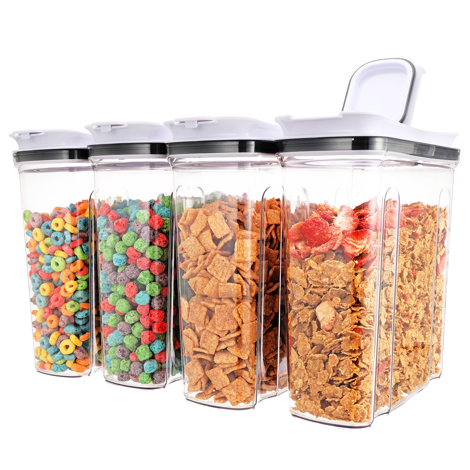 FreshKeeper front packaging showing 4 clear airtight canisters for organized storage