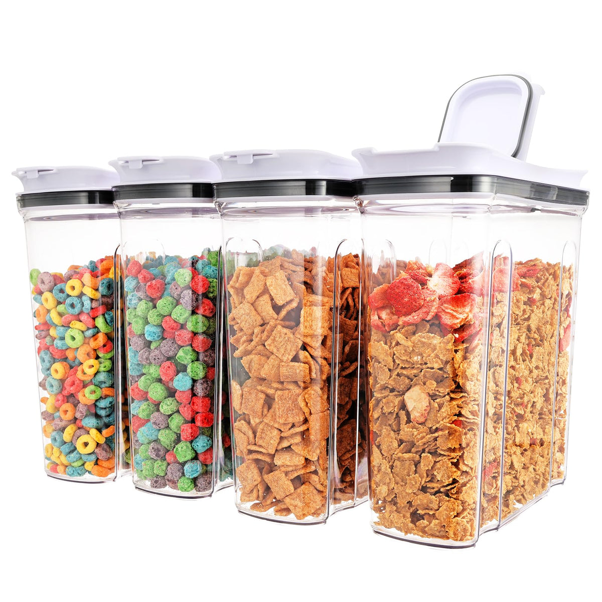 FreshKeeper front packaging showing 4 clear airtight canisters for organized storage