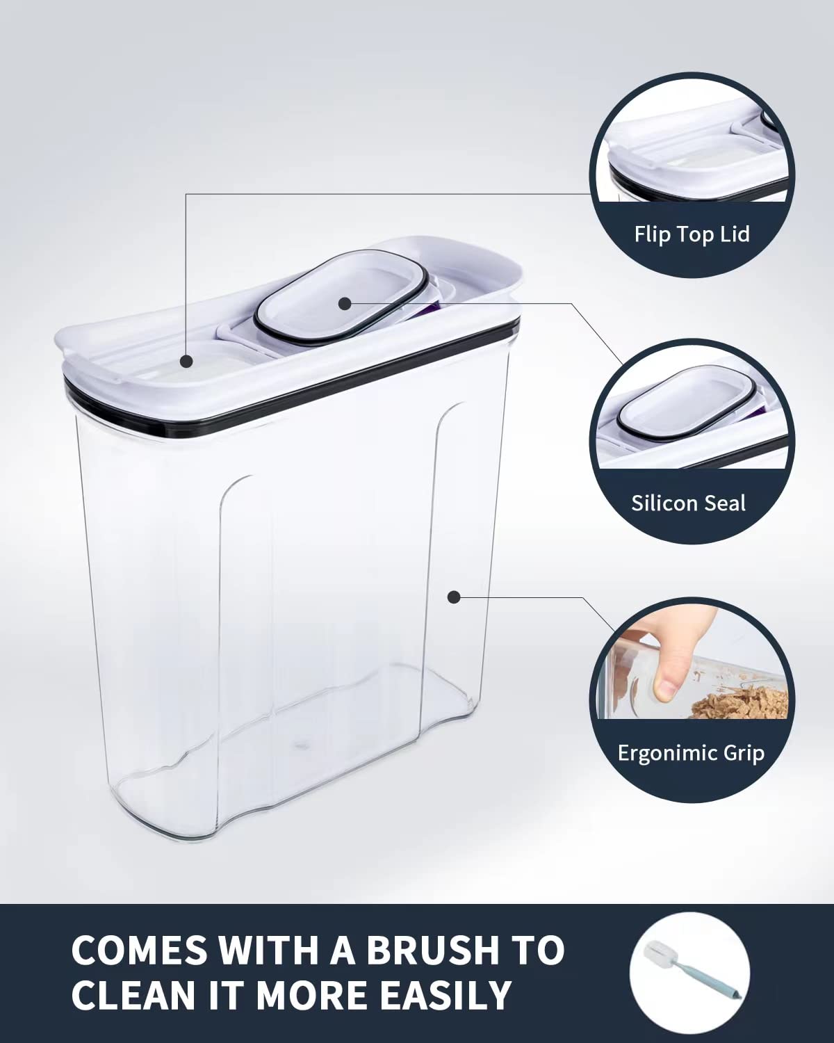 FreshKeeper stacked canisters demonstrating space-saving storage benefit