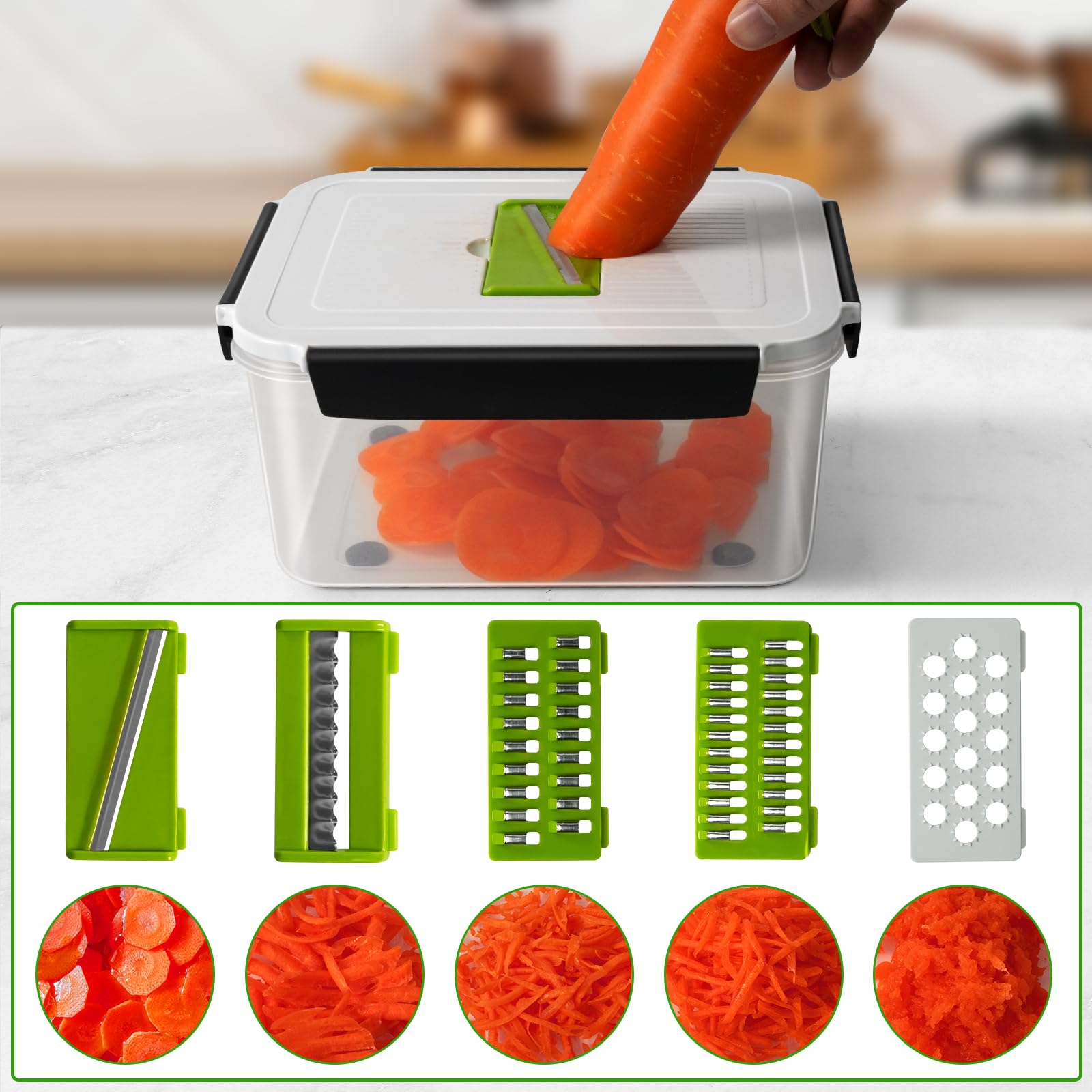 Freshmage close-up of convex cutting strip for quick slicing and prep convenience