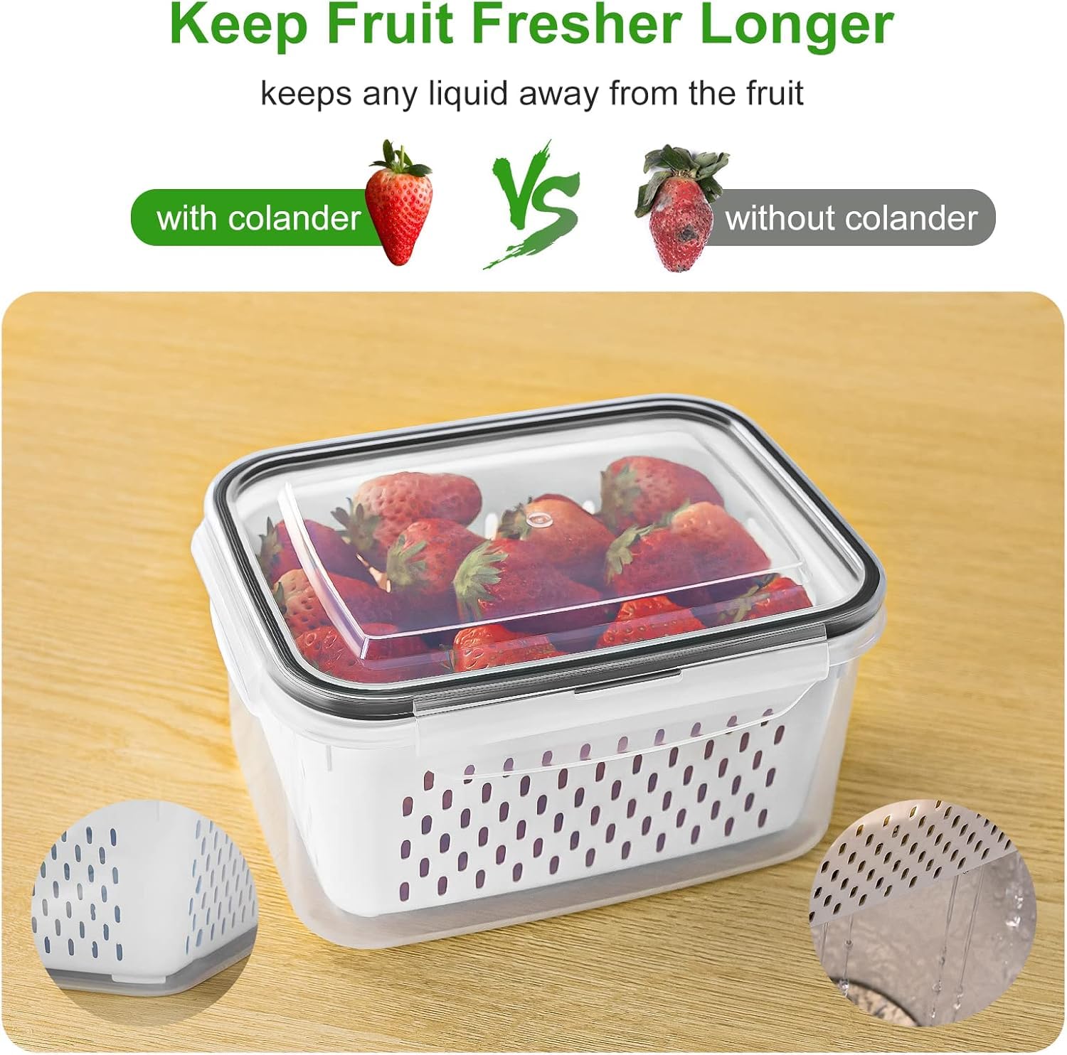 Freshmage container filled with sliced fruit for ready-to-eat storage and freshness