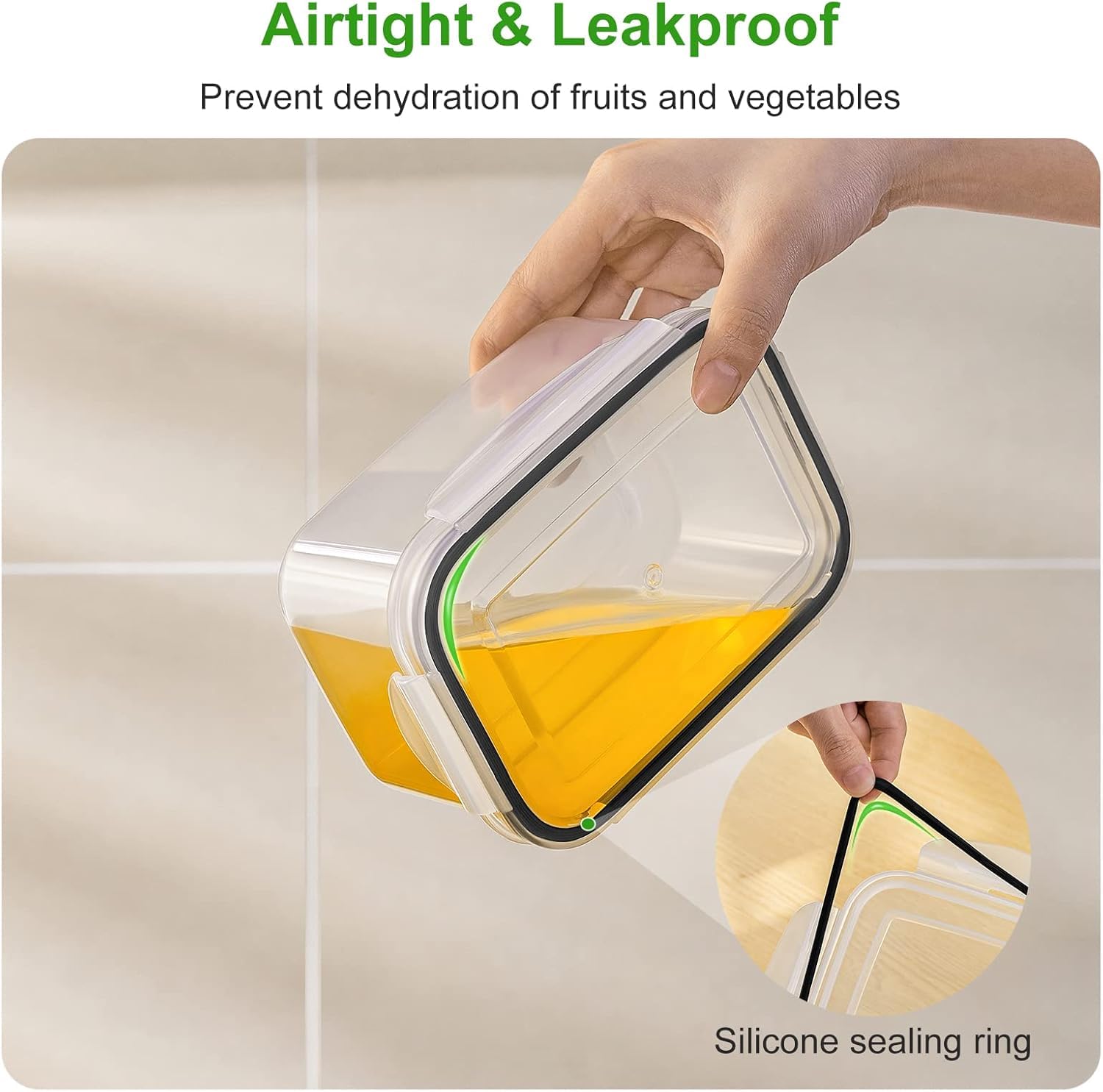 Freshmage colander draining water to reduce moisture and extend produce life