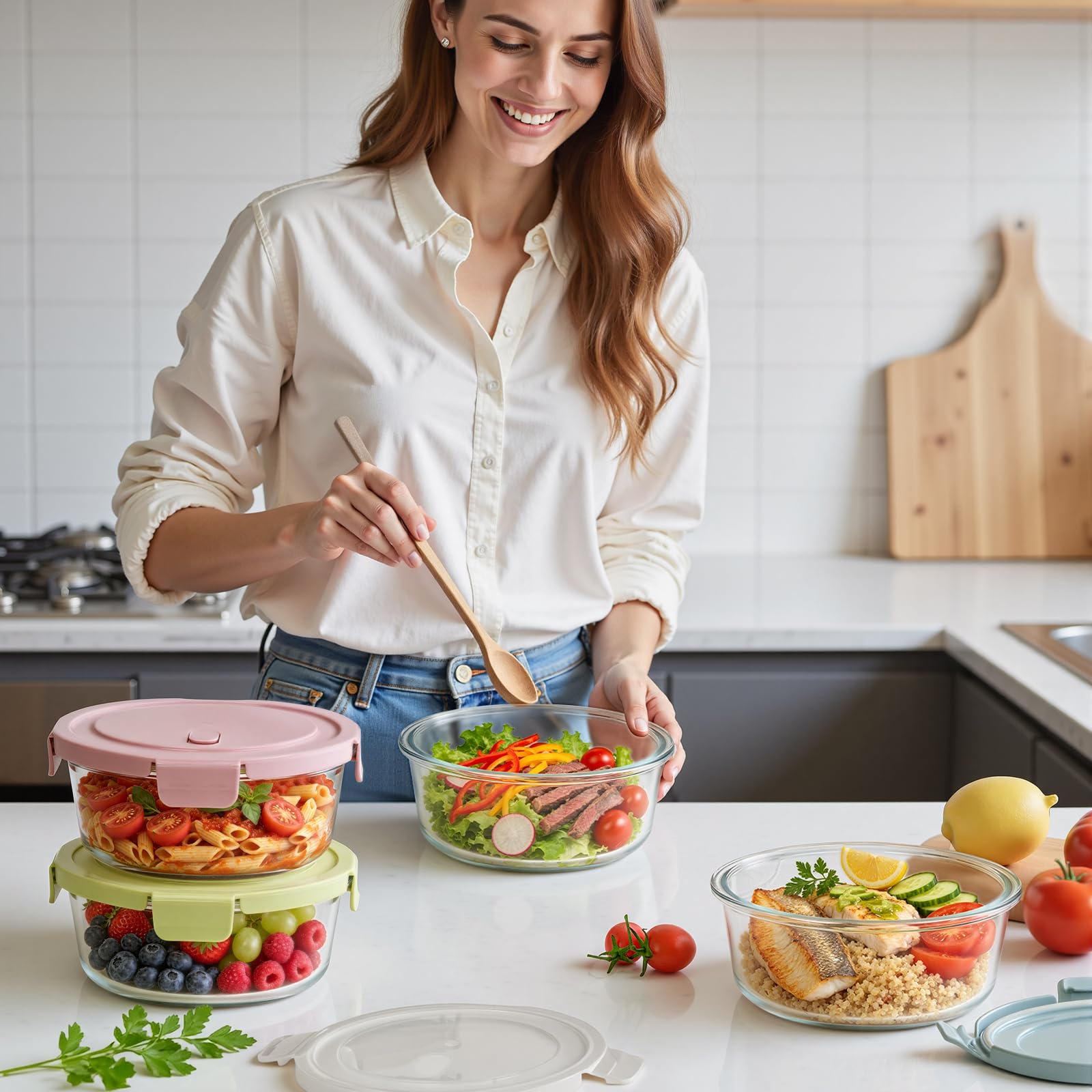 Freshmage container in microwave reheating food with vent open for safety