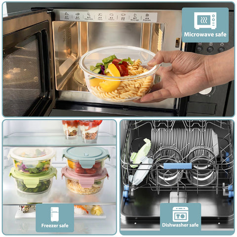 Freshmage container holding a prepared lunch showing easy transport and portioning