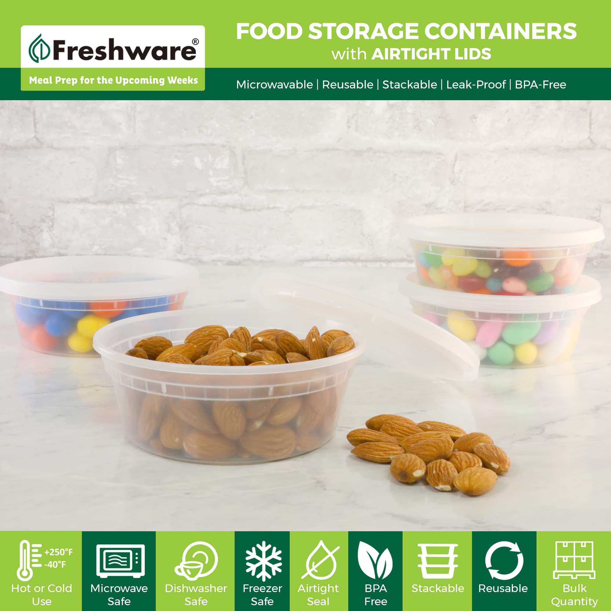 Freshware close-up of lid seal demonstrating airtight snap closure to prevent leaks