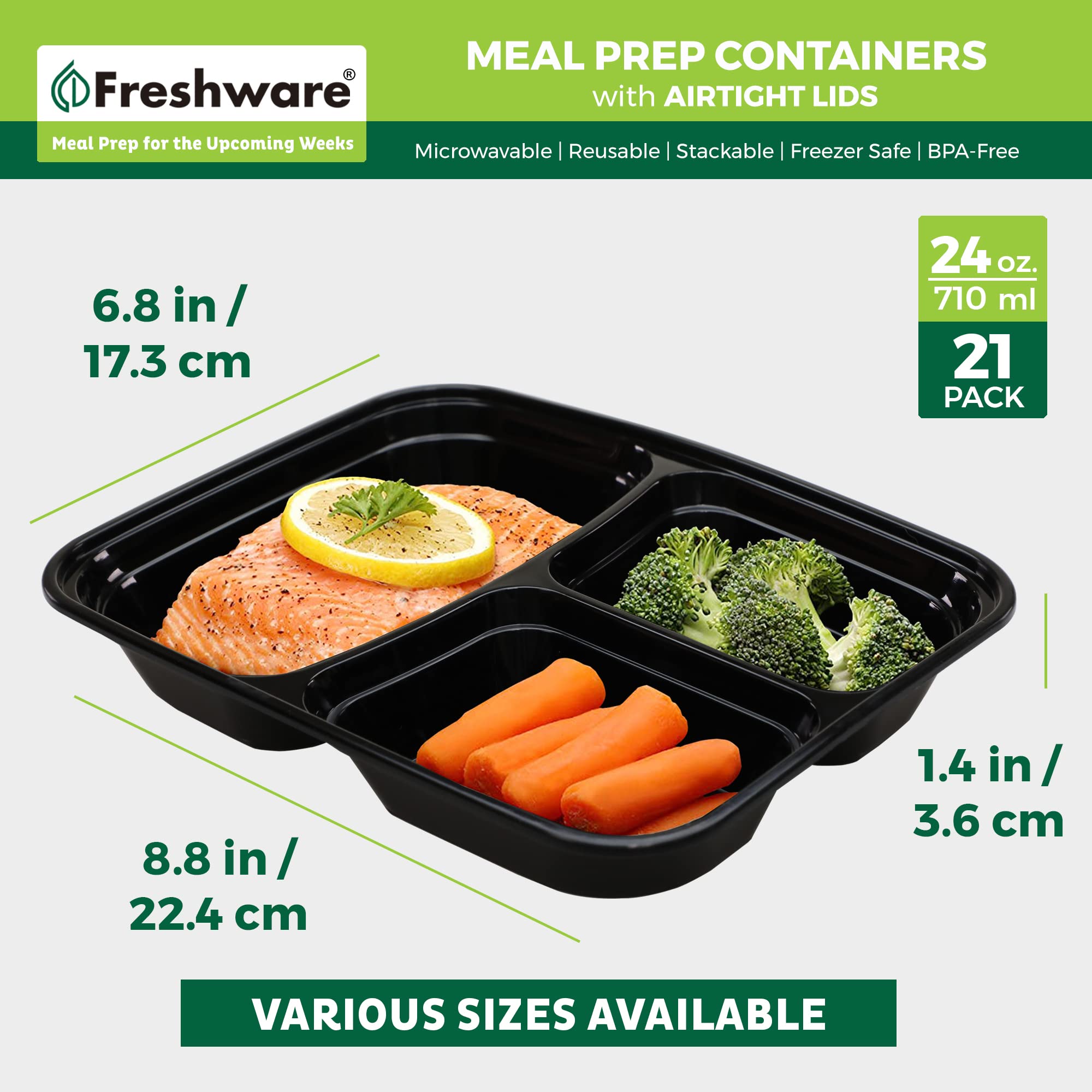 Freshware containers inside a freezer illustrating safe long-term storage